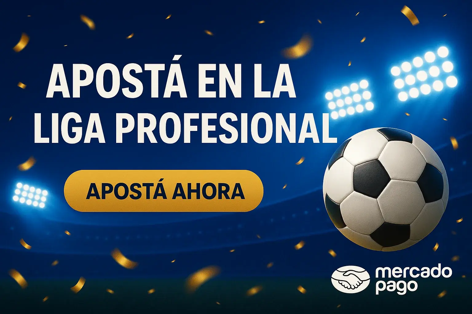 Banner de casino con apuestas deportivas, fútbol y botón Apostá Ahora